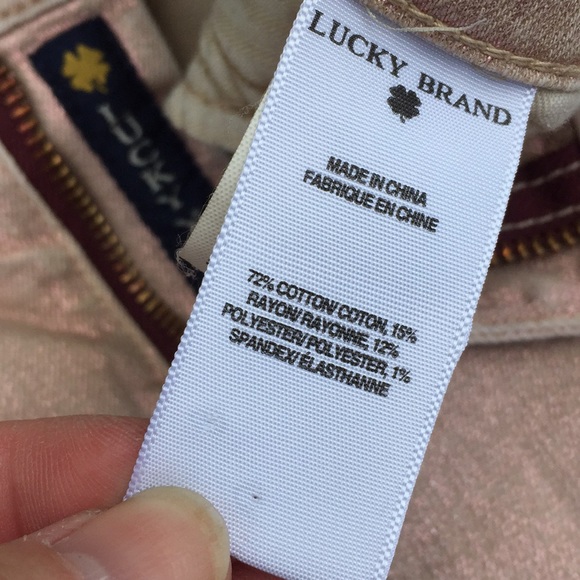 Lucky Brand 6/28 SOFIA SKINNY Metallic Rose JEAN - Picture 3 of 8